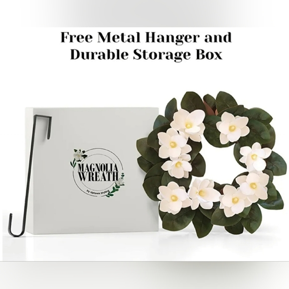 New Magnolia Wreath with Wreath Hanger - Picture 5 of 15